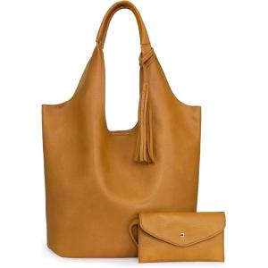 Montana West Slouchy Hobo Bags for Women Soft Designer Shoulder Purses Ladies Top Handle Handbag(Tawny Brown)
