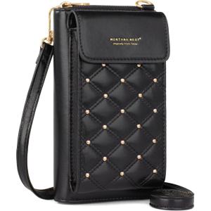 Montana West Small Crossbody Cell Phone Purse for Women RFID Blocking Cellphone Wallet(Black)