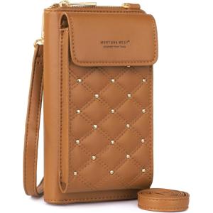 Montana West Small Crossbody Cell Phone Purse for Women RFID Blocking Cellphone Wallet(Brown)