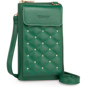 Montana West Small Crossbody Cell Phone Purse for Women RFID Blocking Cellphone Wallet(Dark Green)