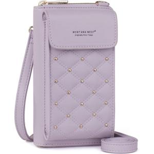 Montana West Small Crossbody Cell Phone Purse for Women RFID Blocking Cellphone Wallet(Purple)
