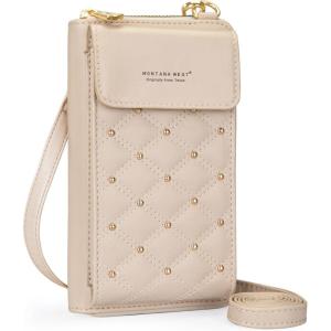 Montana West Small Crossbody Cell Phone Purse for Women RFID Blocking Cellphone Wallet(Tan)