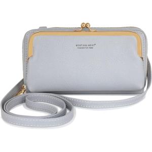 Montana West Small Crossbody Cell Phone Purse for Women RFID Blocking Cellphone Wallet(Wallet Grey)