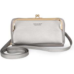Montana West Small Crossbody Cell Phone Purse for Women RFID Blocking Cellphone Wallet(Wallet Pewter)
