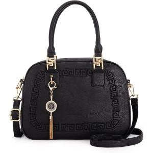 Montana West Small Top Handle Purse for Women Crossbody Satchel Handbag Barrel Bag(S Black)
