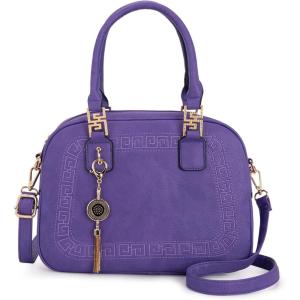 Montana West Small Top Handle Purse for Women Crossbody Satchel Handbag Barrel Bag(S Purple)