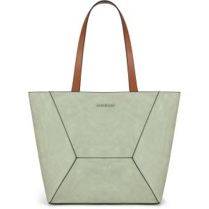 Montana West Tote Bag for Women Work Top Handle Handbags and Purses(Dusty Grey Leaf Green)