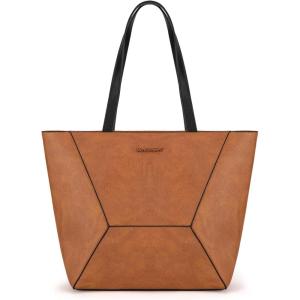 Montana West Tote Bag for Women Work Top Handle Handbags and Purses(Z Amber Brown)