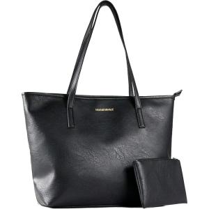 Montana West Tote Bags Vegan Leather Purses and Handbags for Women Top Handle Ladies Shoulder Bags(*1a-black)