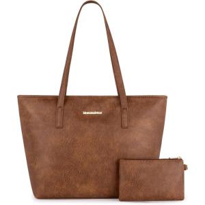 Montana West Tote Bags Vegan Leather Purses and Handbags for Women Top Handle Ladies Shoulder Bags(*2a-brown)