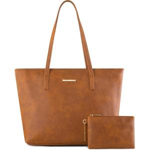 Montana West Tote Bags Vegan Leather Purses and Handbags for Women Top Handle Ladies Shoulder Bags(*3a-dark Brown)