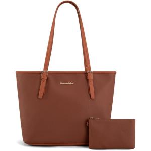 Montana West Tote Bags Vegan Leather Purses and Handbags for Women Top Handle Ladies Shoulder Bags(*6-brown)