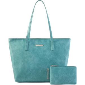 Montana West Tote Bags Vegan Leather Purses and Handbags for Women Top Handle Ladies Shoulder Bags(A-blue)