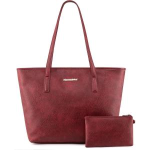 Montana West Tote Bags Vegan Leather Purses and Handbags for Women Top Handle Ladies Shoulder Bags(A-red)