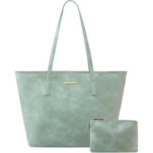 Montana West Tote Bags Vegan Leather Purses and Handbags for Women Top Handle Ladies Shoulder Bags(Green)