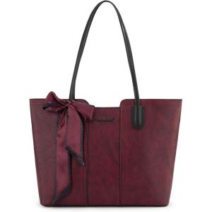 Montana West Tote Bags for Women Medium Top Handle Satchel Purses(Dahila Red)