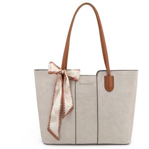 Montana West Tote Bags for Women Medium Top Handle Satchel Purses(Ivory Beige)
