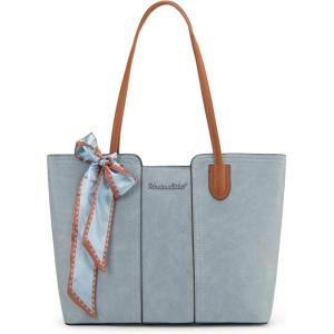 Montana West Tote Bags for Women Medium Top Handle Satchel Purses(Pastel Blue)