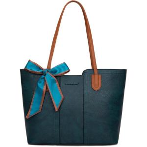 Montana West Tote Bags for Women Medium Top Handle Satchel Purses(Teal Blue)