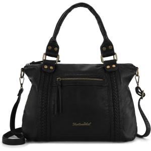 Montana West Washed Leather Hobo Bags for Women Roomy Handbags with Crossbody Strap(581 Black)