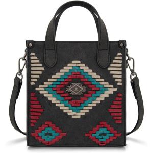 Montana West Western Women’s Crossbody Handbag Ladies Small Crossbody Bags for Women Designer Top Handle Handbags(Aztec–black)