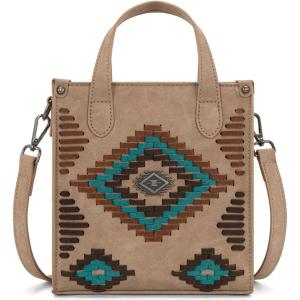 Montana West Western Women’s Crossbody Handbag Ladies Small Crossbody Bags for Women Designer Top Handle Handbags(Aztec-tan)