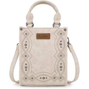 Montana West Western Women’s Crossbody Handbag Ladies Small Crossbody Bags for Women Designer Top Handle Handbags(Embroidery-beige)