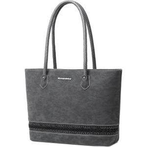 Montana West Woven Tote Bags for Women Purses and Handbags with Back Zipper Pocket(*Woven Black)