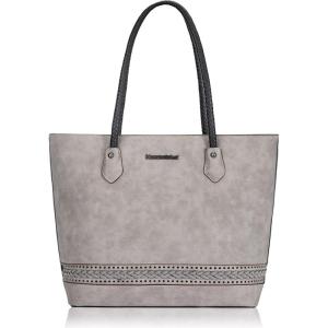 Montana West Woven Tote Bags for Women Purses and Handbags with Back Zipper Pocket(*Woven Grey)