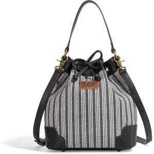 Montana West X Lee Bucket Bag for Women Drawstring Hobo Crossbody Bag with Detachable Straps(1-black)