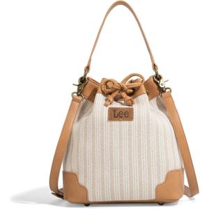 Montana West X Lee Bucket Bag for Women Drawstring Hobo Crossbody Bag with Detachable Straps(1-khaki)