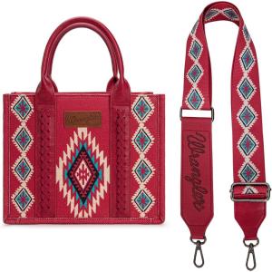 Montana West X Wrangler Tote Bag for Women Boho Aztec Shoulder Purse Top Handle Satchel Handbag(C-burgundy)