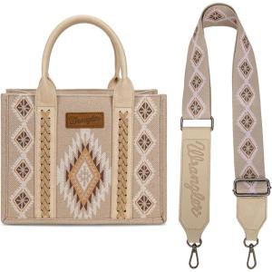 Montana West X Wrangler Tote Bag for Women Boho Aztec Shoulder Purse Top Handle Satchel Handbag(C-tan)
