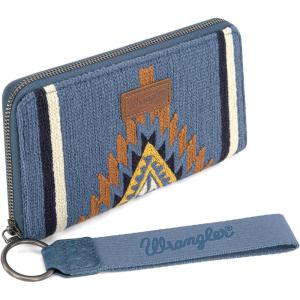 Montana West X Wrangler Wristlet Wallet Western Aztec Womens Wallet Large Capacity Long Purse RFID Clutch Purse Credit Card Holder for Women(Angel Jean)