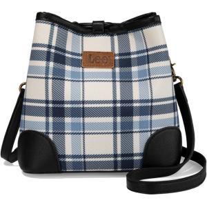 Montana West x Lee Bucket Bags for Women Drawstring Hobo Bags with Crossbody Strap(Blue)