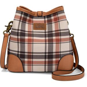 Montana West x Lee Bucket Bags for Women Drawstring Hobo Bags with Crossbody Strap(Brown)