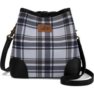 Montana West x Lee Bucket Bags for Women Drawstring Hobo Bags with Crossbody Strap(Grey)