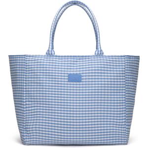 Montana West x Lee Extra Large Soft Cotton Tote Bag for Women Thick Lightweight Shoulder Bag Reusable Grocery Bag(Blue)