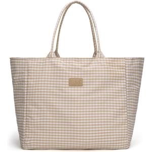 Montana West x Lee Extra Large Soft Cotton Tote Bag for Women Thick Lightweight Shoulder Bag Reusable Grocery Bag(Tan)