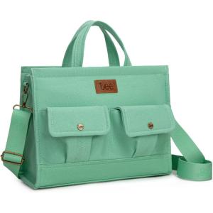 Montana West x Lee Large Work Tote Bag for Women Crossbody Canvas Messenger Bag for Everyday Shoulder Bag with Pockets(Large-green)