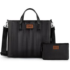 Montana West x Lee Puffer Tote Bag Lightweight Crossbody Bags for Women with Clutch(Lee-black)