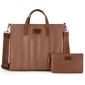 Montana West x Lee Puffer Tote Bag Lightweight Crossbody Bags for Women with Clutch(Lee-brown)