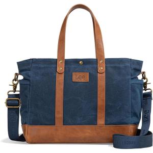 Montana West x Lee Tote Bag for Women Waxed Canvas Shoulder Handbags Crossbody Bag with Adjustable Strap(Lee-jean Blue)
