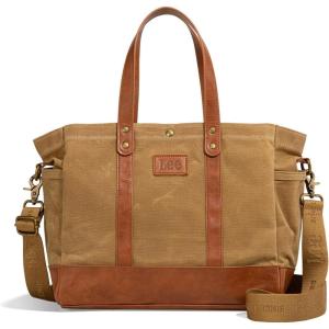 Montana West x Lee Tote Bag for Women Waxed Canvas Shoulder Handbags Crossbody Bag with Adjustable Strap(Lee-khaki)
