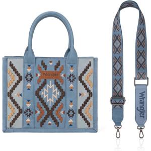 Wrangler Aztec Tote Bag for Women Western Top Handle Handbags and Purses(A-vegan Leather-jean)