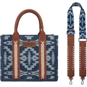 Wrangler Aztec Tote Bag for Women Western Top Handle Handbags and Purses(B-canvas Cotton-jean)