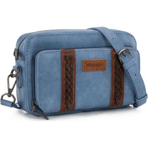 Wrangler Crossbody Bag for Women Shoulder Purse Small Multi Pocket Crossover Bag with Adjustable Strap(Jean)