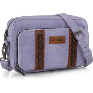 Wrangler Crossbody Bag for Women Shoulder Purse Small Multi Pocket Crossover Bag with Adjustable Strap(Purple)