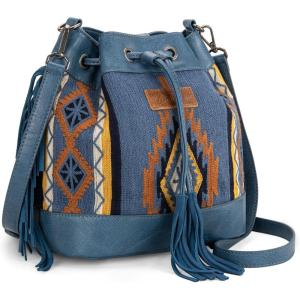 Wrangler Hobo Bags for Women Designer Aztec Bucket Purses Western Tapestry Shoulder Handbags(Tapestry-jean)