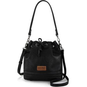 Wrangler Hobo Bags for Women Designer Aztec Bucket Purses Western Tapestry Shoulder Handbags(Trendy-black)